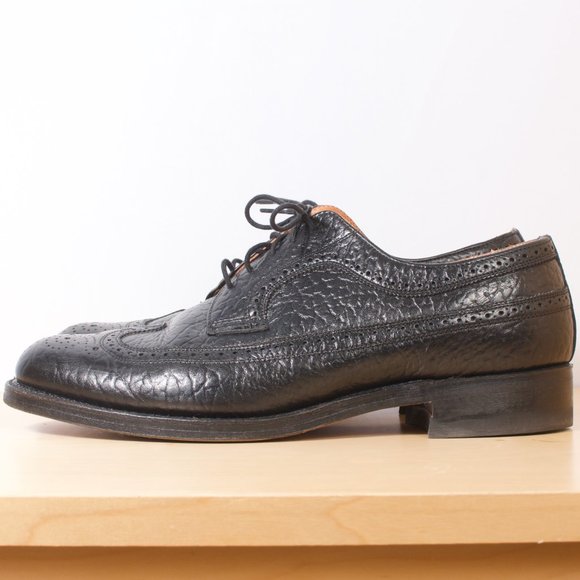 VTG Royal Richmond Wingtip Blucher Men's Shoe 11 EEE Black Bull-Hide 🇨🇦 VGUC - Picture 2 of 8